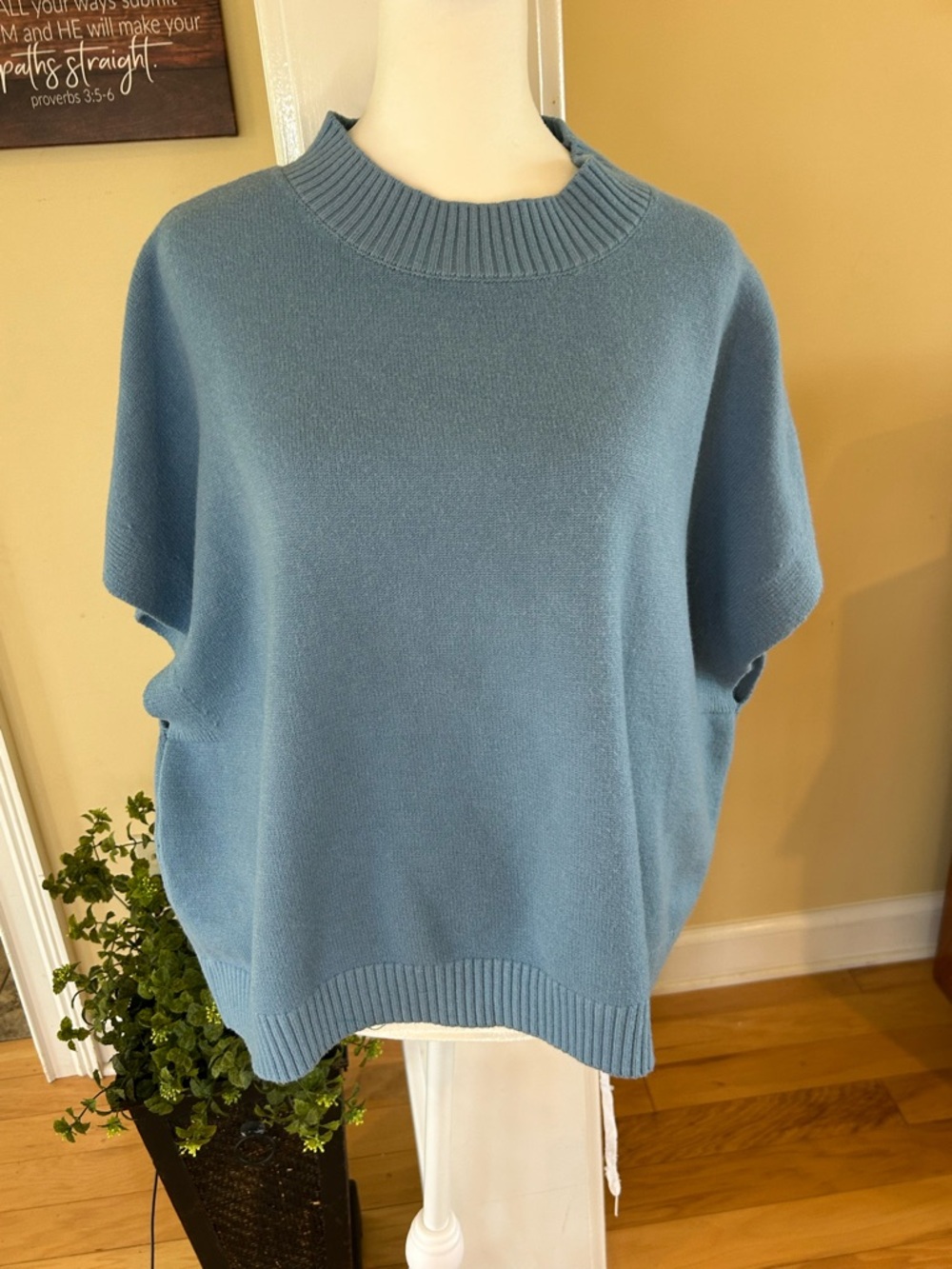 NWT Pinch Light Blue Women's Short Sleeve Layering Shell Sweater Vest